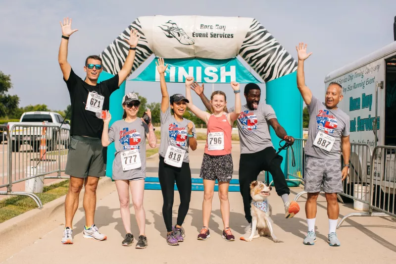 Run finishers at the annual 5k race at THH Fitness Center