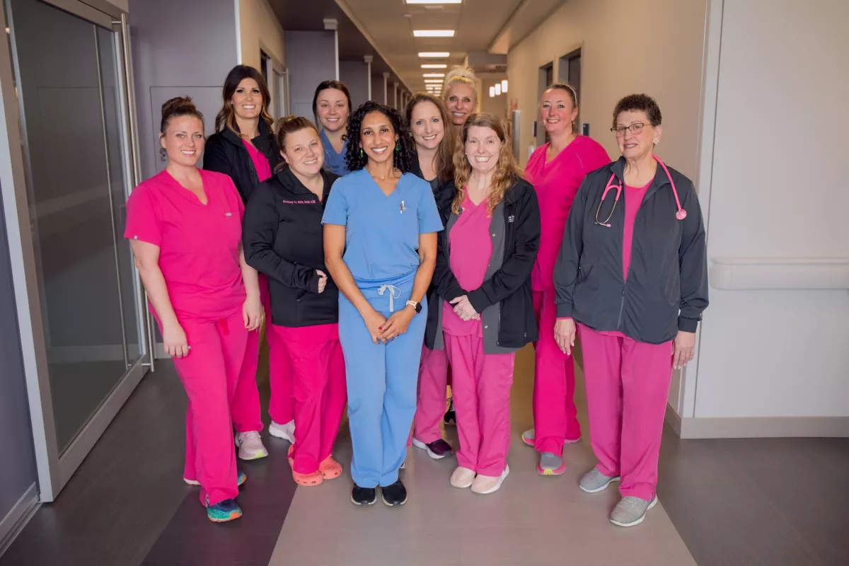 Group of team members on the Texas Health Huguley women's team